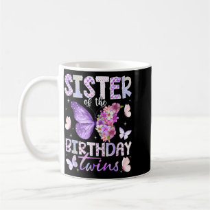 Caneca De Café Irmã dos Gêmeos do Aniversário Borboleta Fofa