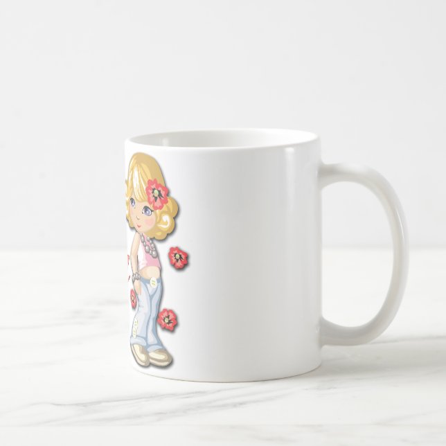 Caneca De Café Irmã e Flores Grandes (Direita)