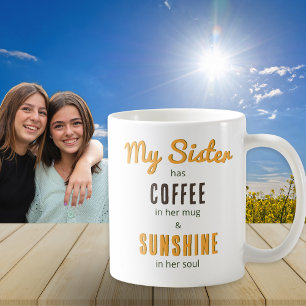 Caneca De Café Irmã Ensolarada Alma Bonita Café Buquê Floral