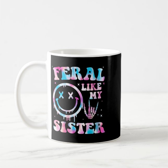 Caneca De Café Irmã Feral Como Irmã Engraçada Sarcástica Mulheres (Esquerda)