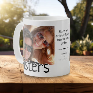 Caneca De Café Irmã Moderna/s Foto & Citação Família Fofo