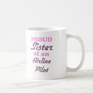 Caneca De Café Irmã orgulhosa de um piloto da linha aérea