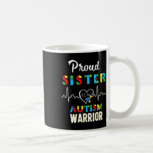 Caneca De Café Irmã Orgulhosa do Autismo Guerreira da Conscientiz