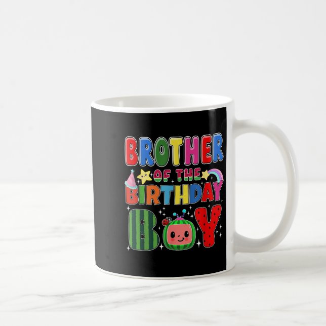 Caneca De Café Irmão Da Família Melon Birthday Boy Matching (Direita)