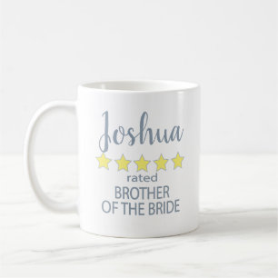 Caneca De Café Irmão da Noiva 5 Estrelas para Casamento e Noivado