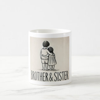 Caneca De Café Irmão e Irmã Hug Mug - Família Encantadora Ill