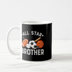 Caneca De Café Irmão Estrela do Garoto do Aniversário Basquete