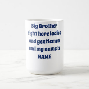 Caneca De Café Irmão Mais Velho Nome Personalizado – Design de Fa