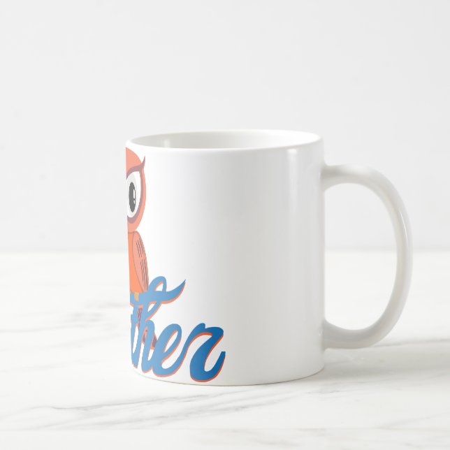 Caneca De Café Irmão Pequeno Coruja Vibrante (Direita)