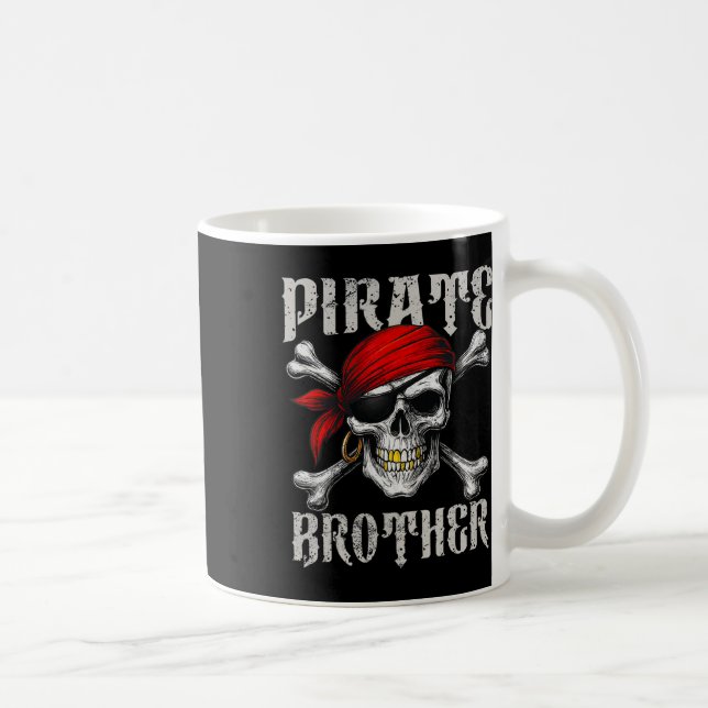 Caneca De Café Irmão Pirata Jolly Roger Flag E Skull Crossbon (Direita)