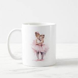 Caneca De Café Irmãs Ballerina Embrulhando Dança Tutu Abraçada Ro