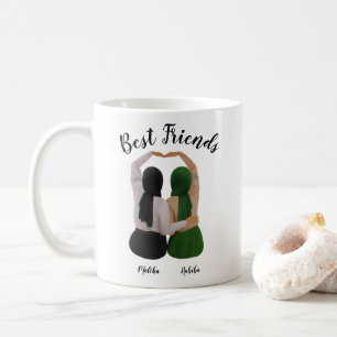 Caneca De Café Irmãs para sempre personalizadas presentes Hijabi