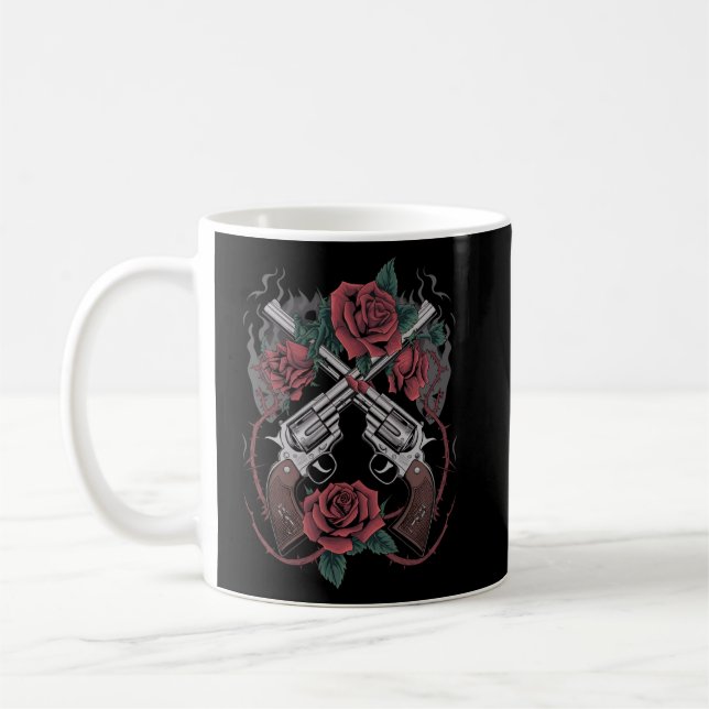 Caneca De Café Iron & Bloom: O Rosa Revolver (Esquerda)