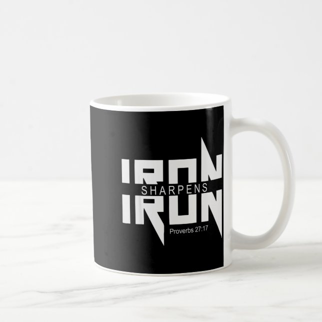 Caneca De Café Iron Sharpens Iron Bible Jesus Faith Religious Chr (Direita)