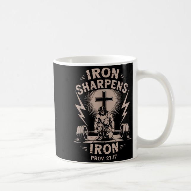 Caneca De Café Iron Sharpens Iron Youth Christian Workout Gym Wei (Direita)