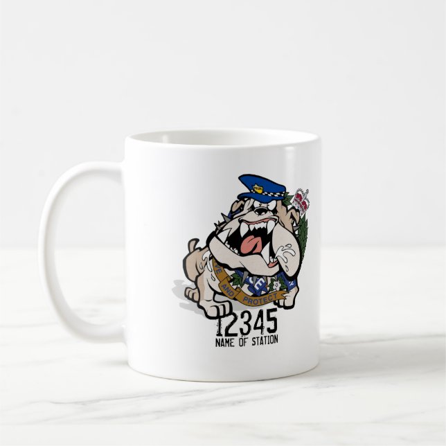 Caneca de café irritada do cão da polícia de NT (Esquerda)