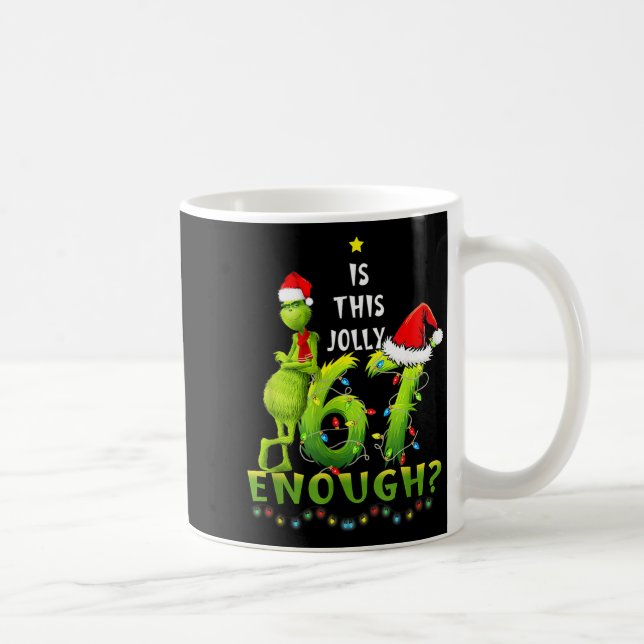 Caneca De Café Is This Jolly Enough,green Christmas Tree Light Me (Direita)