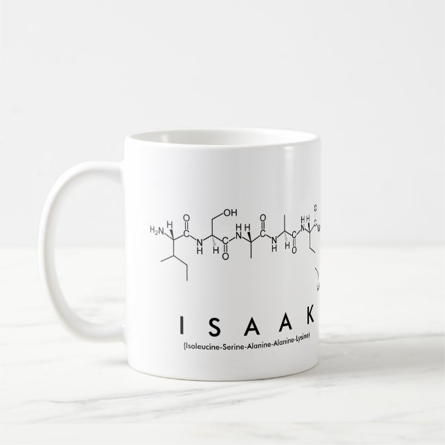 Caneca De Café Isaak peptide name mug (Esquerda)