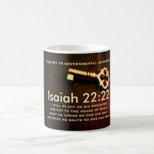Caneca De Café Isaiah 22:22 Chave para a Casa de David Bíblia Ver