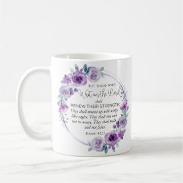 Caneca De Café Isaiah 40:31 Aqueles que esperam pelo Lorde Floral