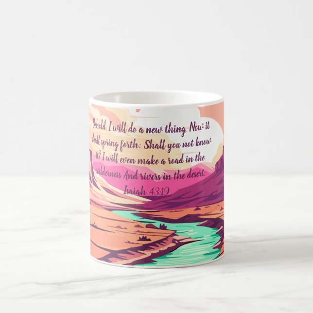 Caneca de café Isaías 43:19 Rio Deserto (Centro)