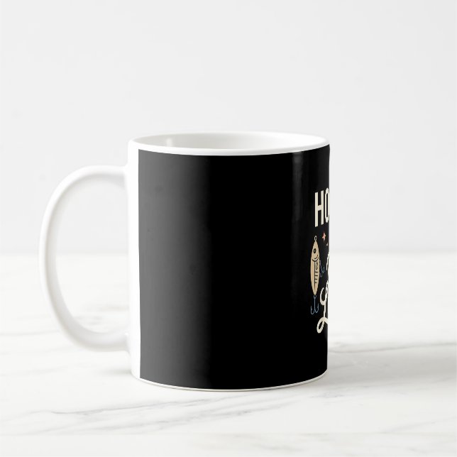 Caneca De Café Isca de pesca engraçada viciada em iscas antigas v (Esquerda)