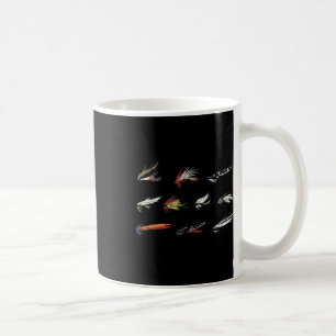 Caneca De Café Iscas de pesca fly vintage coloridas