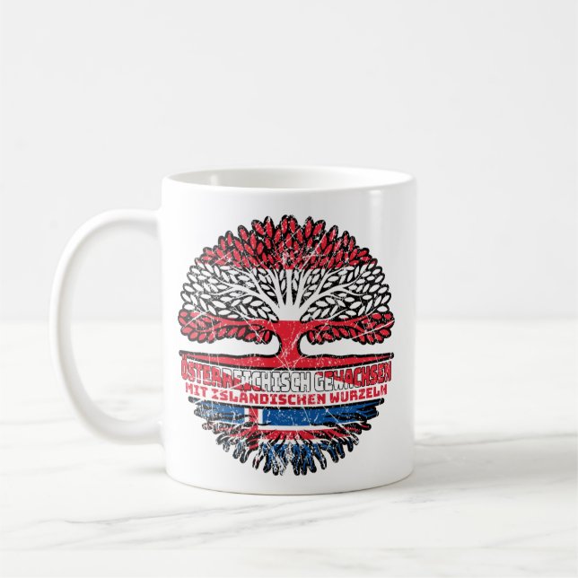 Caneca De Café Island Isländisch Österreichisch Baum (Esquerda)