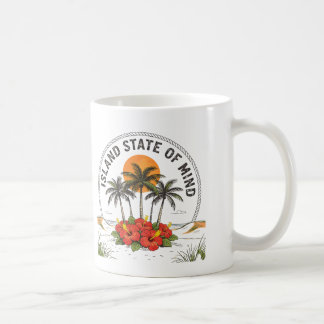 Caneca De Café Island State of Mind Vintage Tropical HibiscusIsla
