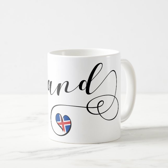 Caneca De Café Islândia Ísland Heart Mug (Frente Esquerda)