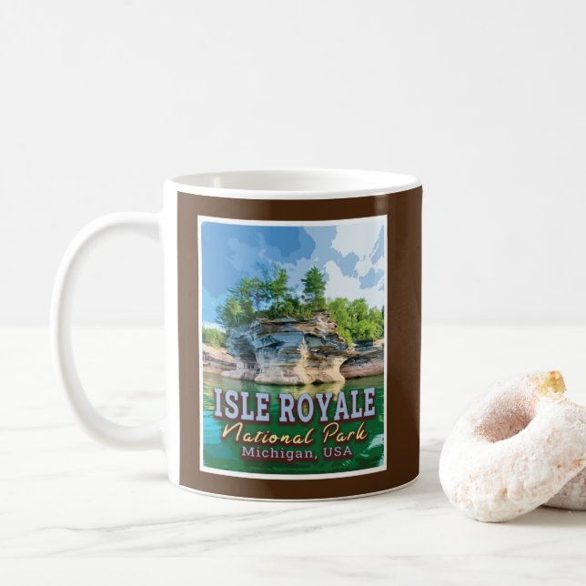 CANECA DE CAFÉ ISLE ROYALE NATIONAL PARK - ESTADOS UNIDOS MICHIGA (Com Donut)