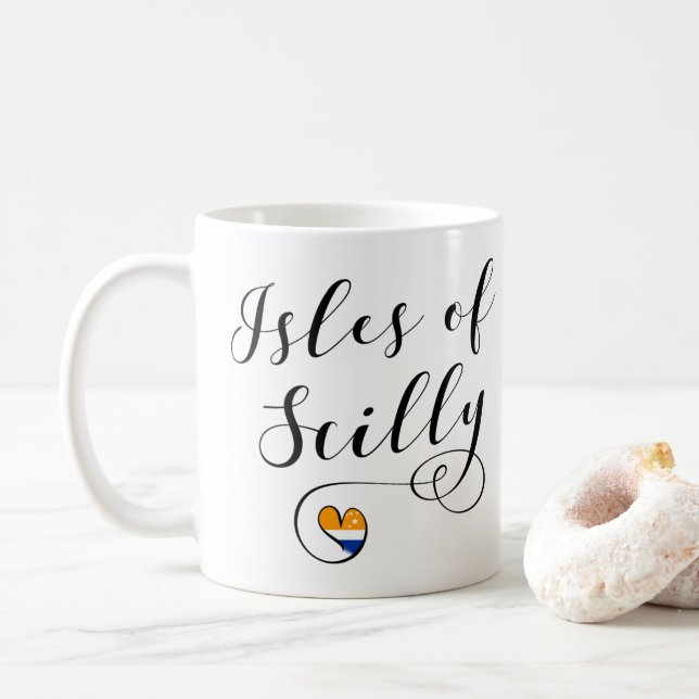 Caneca De Café Isles of Scilly Flag Heart (Com Donut)