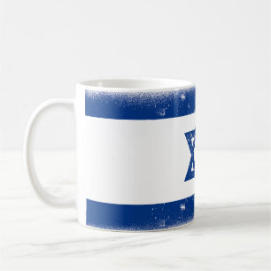 Caneca De Café Israel Flag Grungge