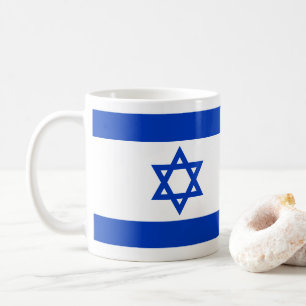 Caneca De Café Israel sinaliza o azul e branco o patriota moderno