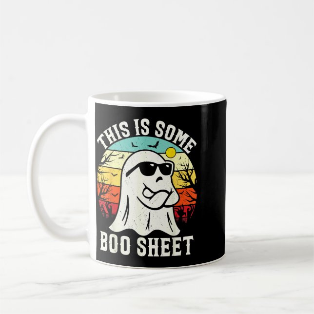 Caneca De Café Isso É Alguma Folha de Boo Fantasma Retro Hallowee (Esquerda)