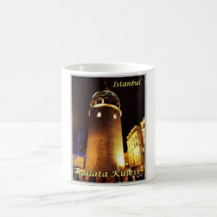 Caneca De Café Istambul - Galata Kulesi à Noite - Turquia -