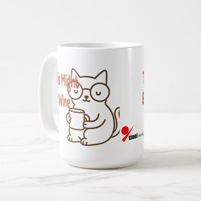 Caneca De Café Isto Pode Ser Vinho - Edição De Mug De Gato (Frente Esquerda)