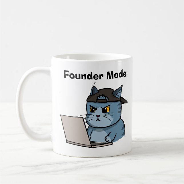 Caneca De Café IT Cat. Founder mode (Esquerda)