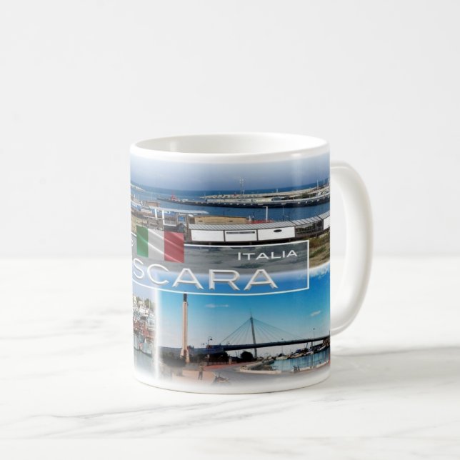 Caneca De Café IT Itália - Abruzo - Pescara - (Frente Esquerda)
