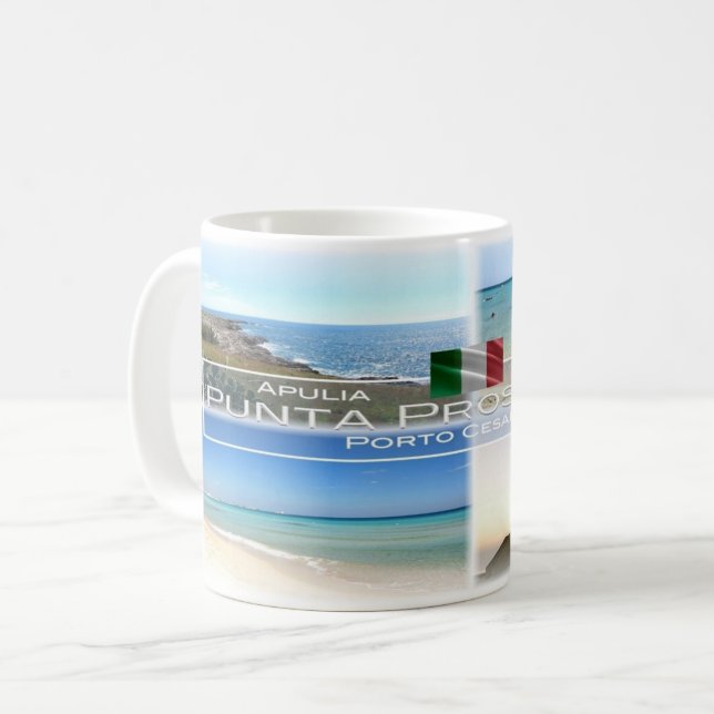 Caneca De Café IT Itália - Apúlia - Punta Prosciutto (Frente Esquerda)