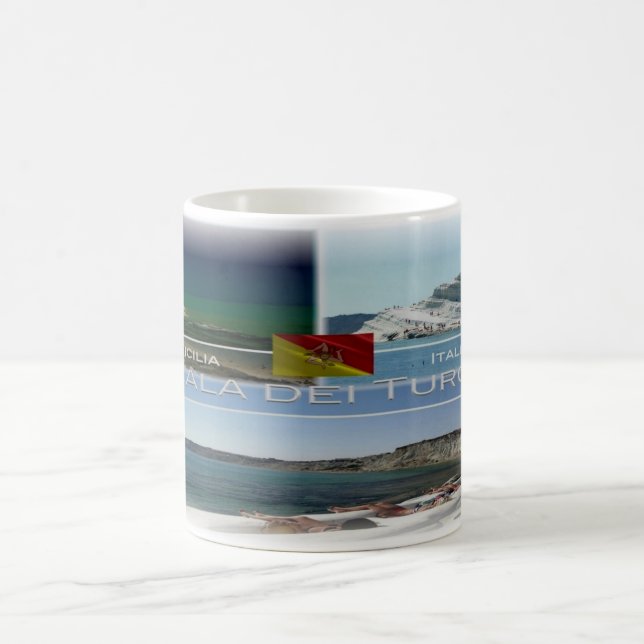 Caneca De Café IT Itália - Sicília - Scala dei Turchi - (Centro)