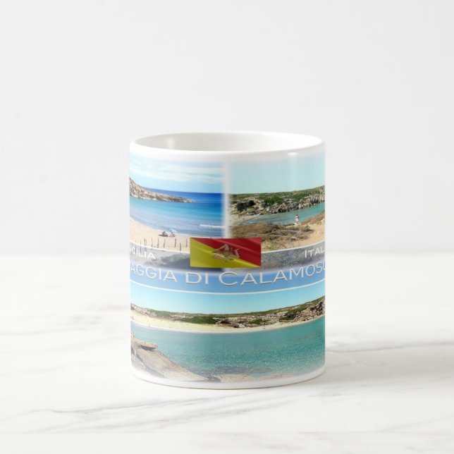 Caneca De Café IT Itália - Sicília - Spiaggia di Calamosche (Centro)