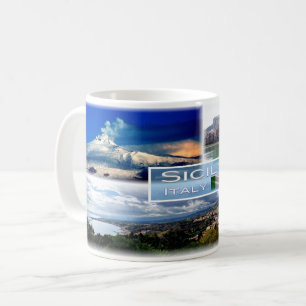 Caneca De Café IT Sicília - Etna Volcano - Cefalu" - Taormina -