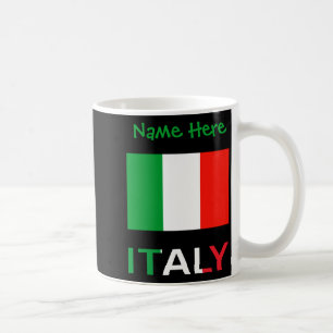 Caneca De Café Itália e Bandeira Italiana Verde Personalização Ma