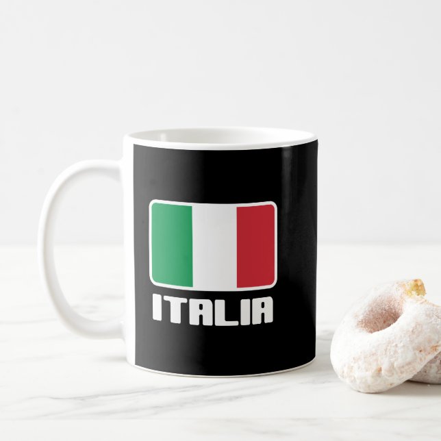 Caneca De Café Italia Flag (Com Donut)