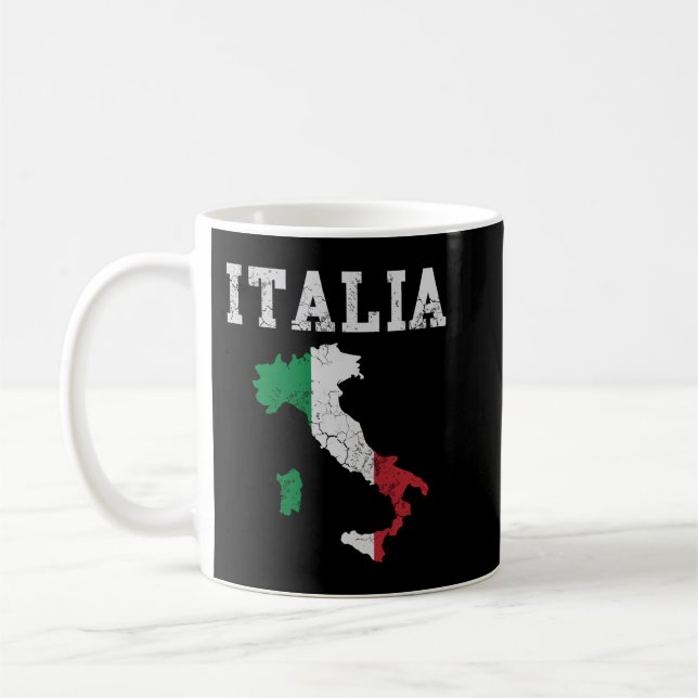 Caneca De Café Italia Itália Flag Map Italiano Family Pull (Esquerda)