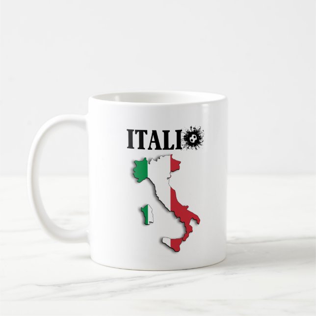 Caneca De Café Itália, Mapa Italiano, Presente de Bandeira Italia (Esquerda)