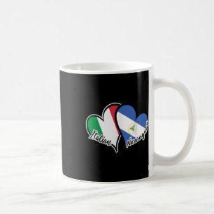 Caneca De Café Itália Nicarágua Sinalizador Coração Metade Italia