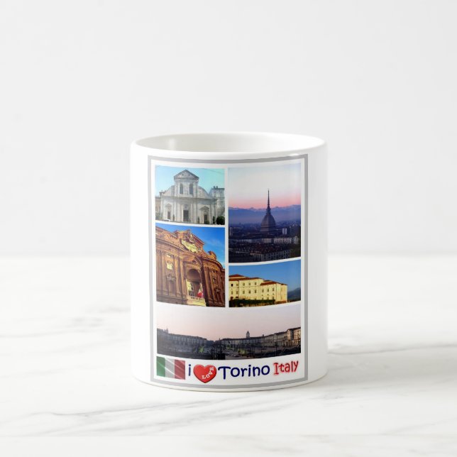 Caneca De Café Itália - Piemonte - Torino - Eu Amo - (Centro)