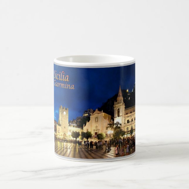 Caneca De Café Itália - Sicília - Taormina Por Noite - (Centro)